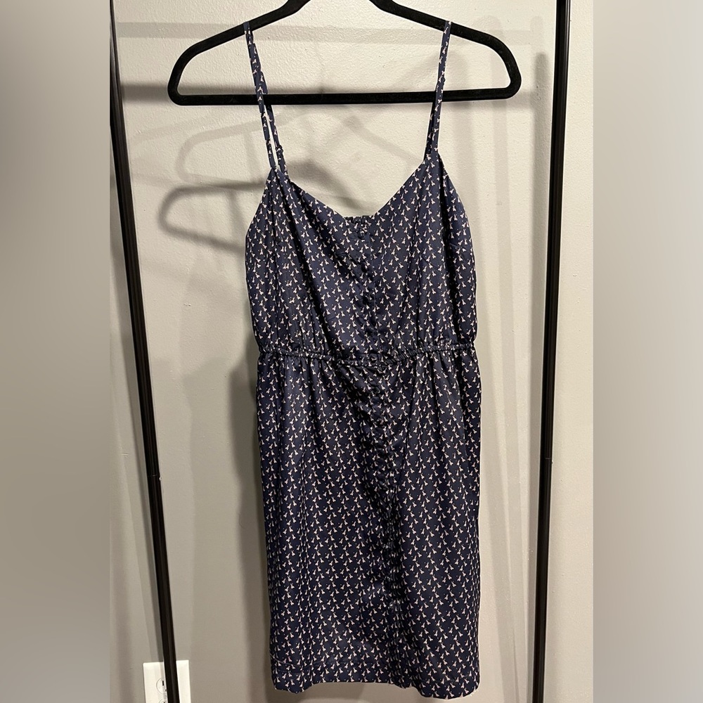 Forever 21 strappy pink bow print navy dress